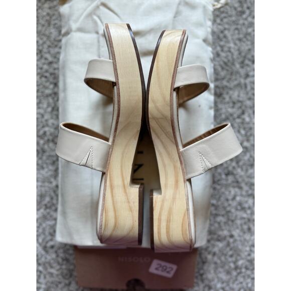 Nisolo Ellie All-Day Clog Leather Sandals Size 11 NEW - Bone color - Picture 9 of 11